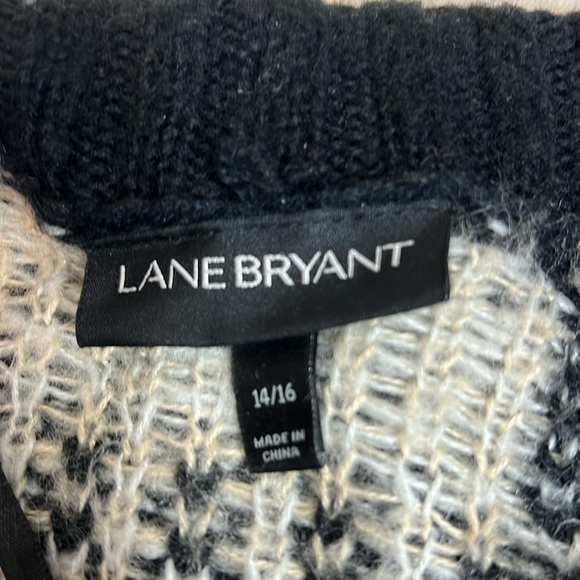 Lane Bryant Black & White Plaid Open-Front Cardigan Sweater 14/16 - Picture 9 of 9